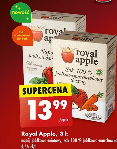 Sok jabłko - marchewka Royal apple promocja