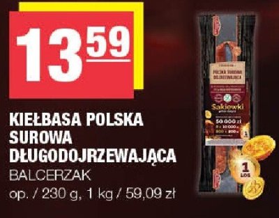 Kiełbasa polska surowa długodojrzewająca Balcerzak promocja w SPAR