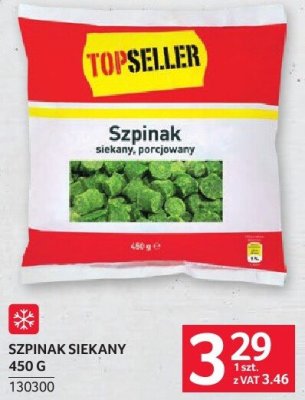Szpinak siekany Topseller 450g promocja w Selgros