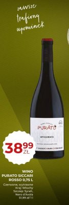 Wino PURATO SICCARI ROSSO 0,75 L promocja w Duży Ben