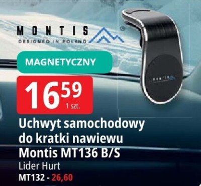 Uchwyt samochodowy magnetyczny do kratki nawiewu Montis MT136 B/S promocja w Leclerc