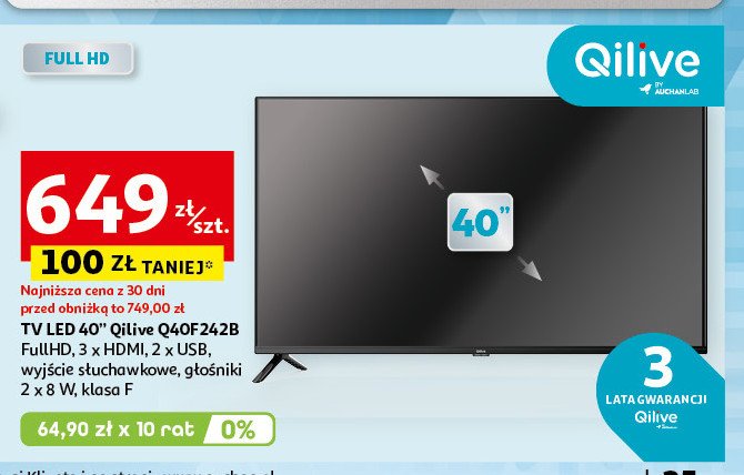 Telewizor 40" q40f242b Qilive promocja