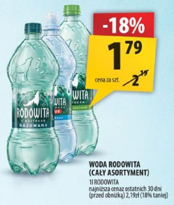 Woda Rodovita (cały asortyment) promocja w Arhelan