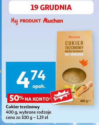 Cukier trzcinowy demerara nierafinowany Auchan promocja