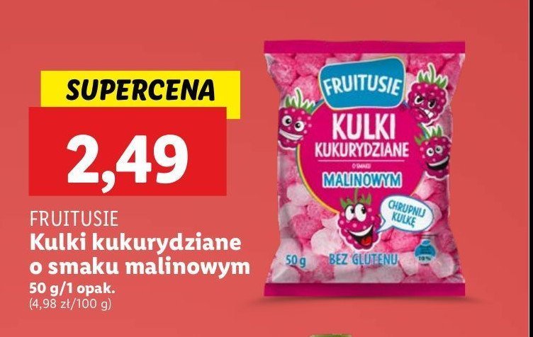 Kulki kukurydziane o smaku malinowym Fruitusie Chrupex promocja