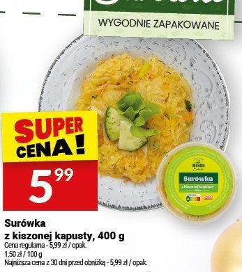 Surówka z kiszonej kapusty, 400 g promocja w Twój Market