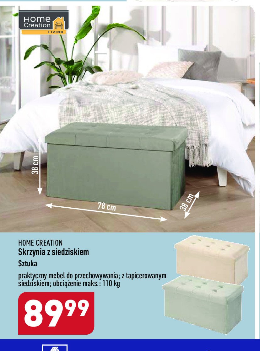 Skrzynia na zabawki z siedziskiem Home creation promocja