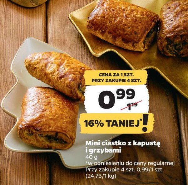 Mini ciastko z kapustą i grzybami promocja