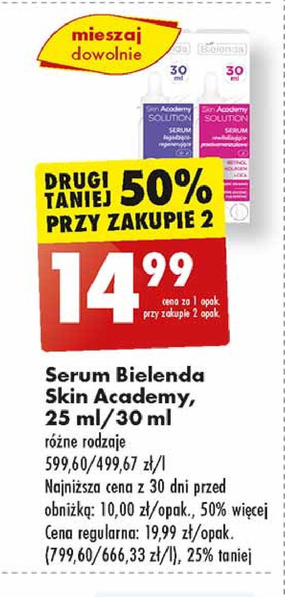 Serum mikrozłuszczająco-wygładzające Bielenda skin academy solution promocja w Biedronka