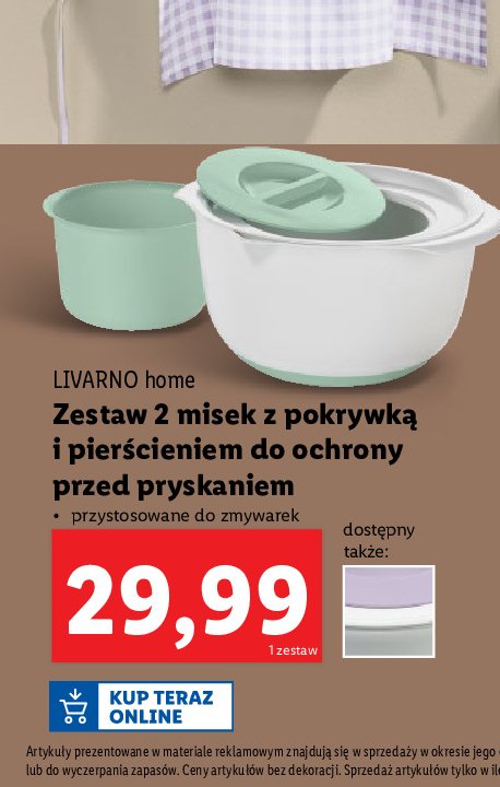 Zestaw misek szklanych z pokrywani LIVARNO HOME promocja