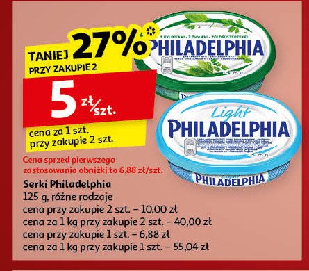 Serek z ziołami Philadelphia promocja w Auchan