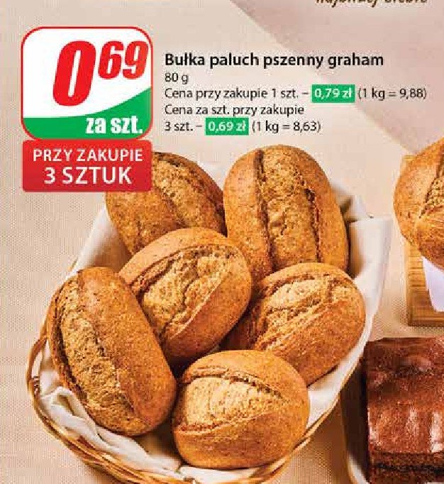 Bułka paluch pszenny graham promocja