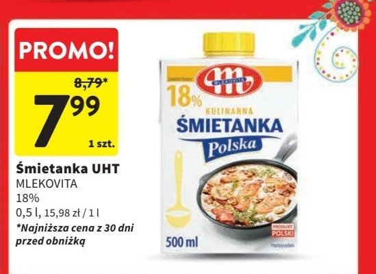 Śmietanka polska 18% Mlekovita promocja