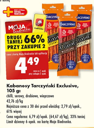 Kabanosy serowe Tarczyński kabanos exclusive promocja