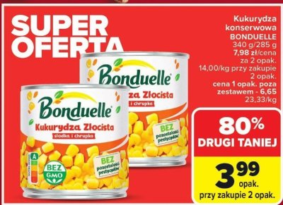 Kukurydza konserwowa Bonduelle promocja w Carrefour Market