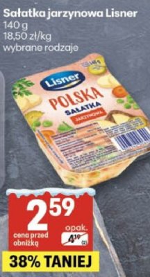 Sałatka jarzynowa Lisner wybrane rodzaje promocja w Delikatesy Centrum