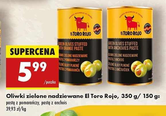 Oliwki zielone za pastą z pomarańczy El toro rojo promocja w Biedronka