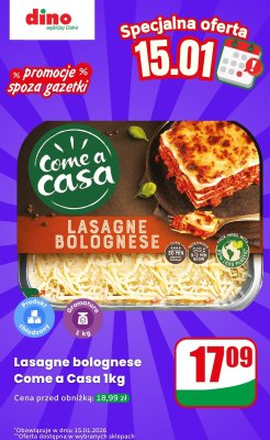 Lasagne bolognese 1kg promocja w Dino