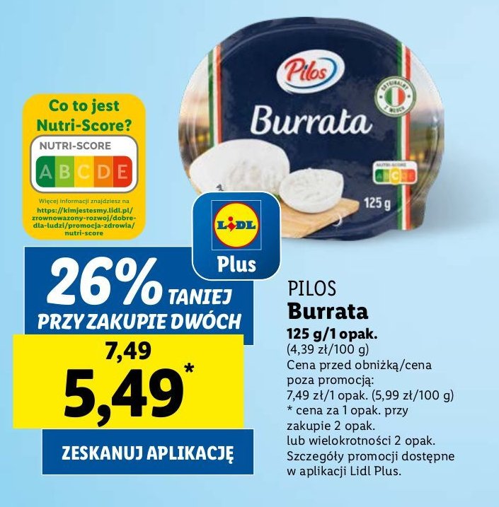 Ser burrata Pilos promocja