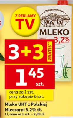 Mleko UHT z Polskiej Mleczarni 3,2% promocja w Auchan