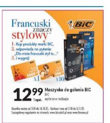Maszynka do golenia + 2 wkłady Bic flex 5 hybrid promocja