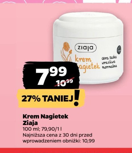 Krem nagietek cera sucha wrażliwa normalna Ziaja nagietkowa promocja