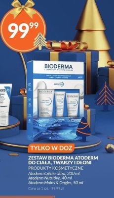 Zestaw Bioderma Atoderm do ciała, twarzy i dłoni produkty kosmetyczne Atoderm Creme Ultra 200ml, Atoderm Nutritive 40ml, Atoderm Mains & Ongles 50ml promocja w DOZ.PL