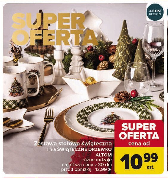 Szklanka świąteczne drzewko Altom design promocja w Carrefour