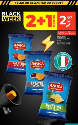 Chipsy Amica Patatina Sale&BBQ 100g promocja w Dealz