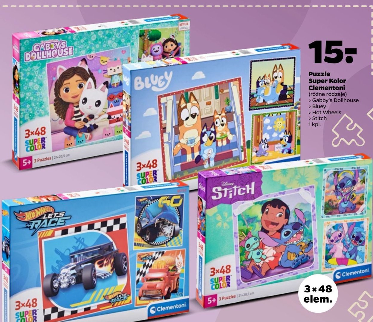 Puzzle koci domek gabi Clementoni promocja w Netto