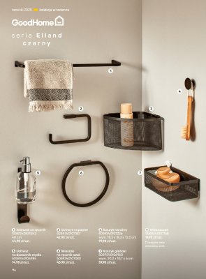 Wieszak na ręcznik Elland czarny 40 cm promocja w Castorama