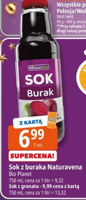 Sok z buraka Naturavena Bio Planet promocja w Leclerc
