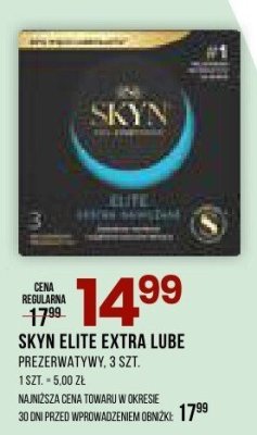 Prezerwatywy SKYN Elite Extra Lube promocja w Drogerie Natura