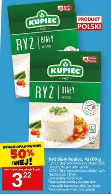 Ryż biały Kupiec, 4x100 g promocja w Twój Market