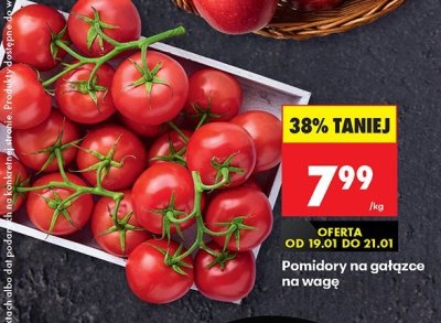 Pomidory na gałązce na wagę promocja w Biedronka