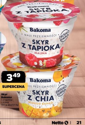 Jogurt skyr z chia mango banan promocja w Netto