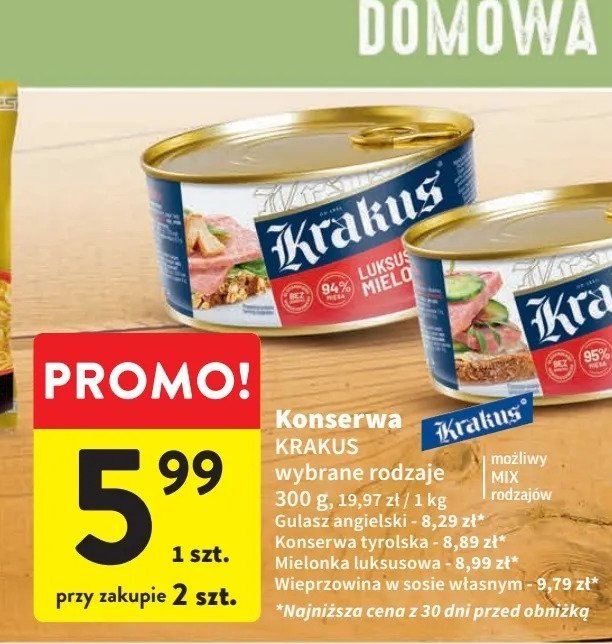 Mielonka luksusowa w sosie Krakus animex promocja