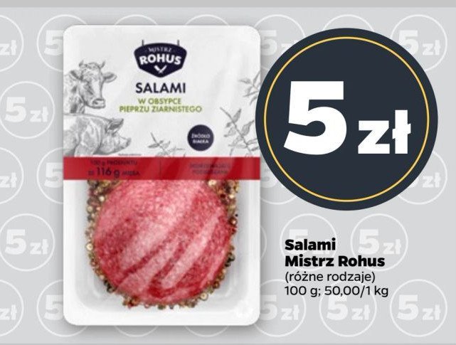 Salami w obsypce pieprzu ziarnistego Mistrz rohus promocja w Netto