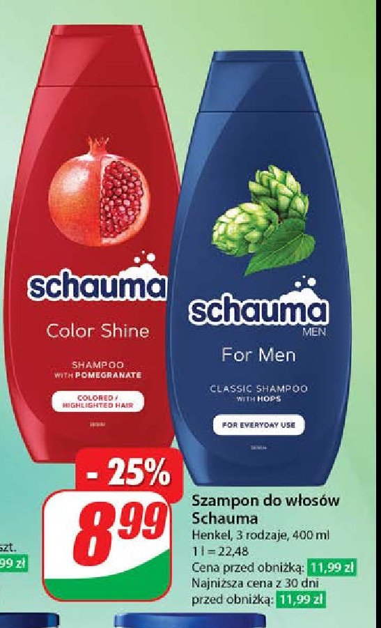 Szampon do włosów Schauma for men promocja w Dino