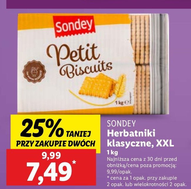 Herbatniki klasyczne Sondey promocja w Lidl