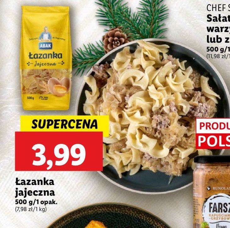 Makaron łazanka ABAK promocja w Lidl