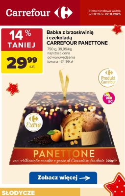 Babka z brzoskwinią i czekoladą Carrefour Panettone promocja w Carrefour
