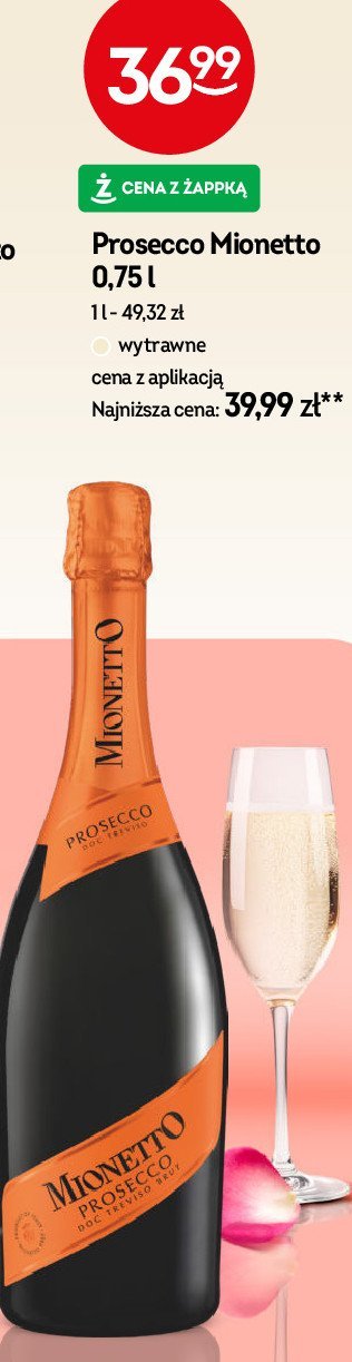 Wino białe wytrawne Mionetto prosecco promocja