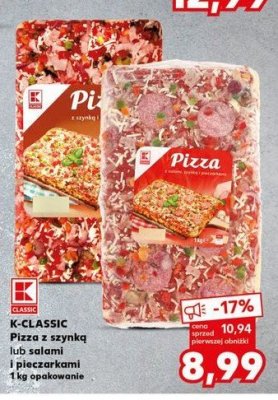 Pizza z szynką i pieczarkami K-classic promocja