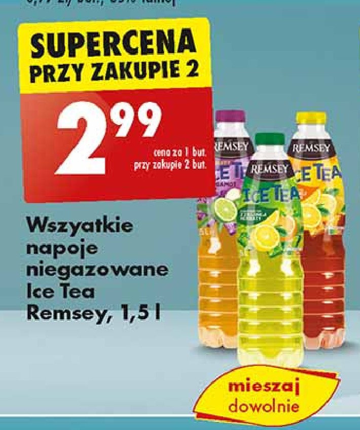 Napój z ekstraktem z czarnej herbaty bergamot Remsey ice tea promocja