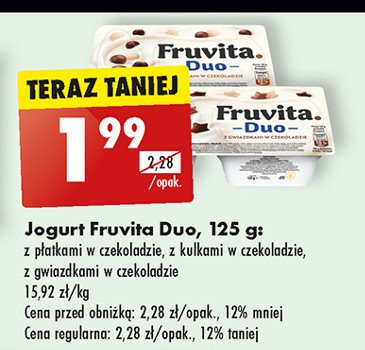 Jogurt z kulkami w czekoladzie Fruvita duo promocja