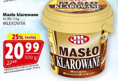 Masło klarowane Mlekovita 500g promocja w Prim Market