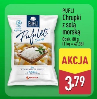 Chrupki z solą morską PUFKI Chrupki z solą morską promocja w Aldi