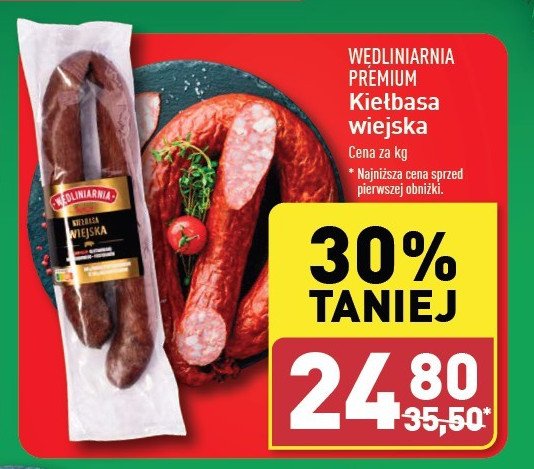 Kiełbasa wiejska Wędliniarnia premium promocja w Aldi