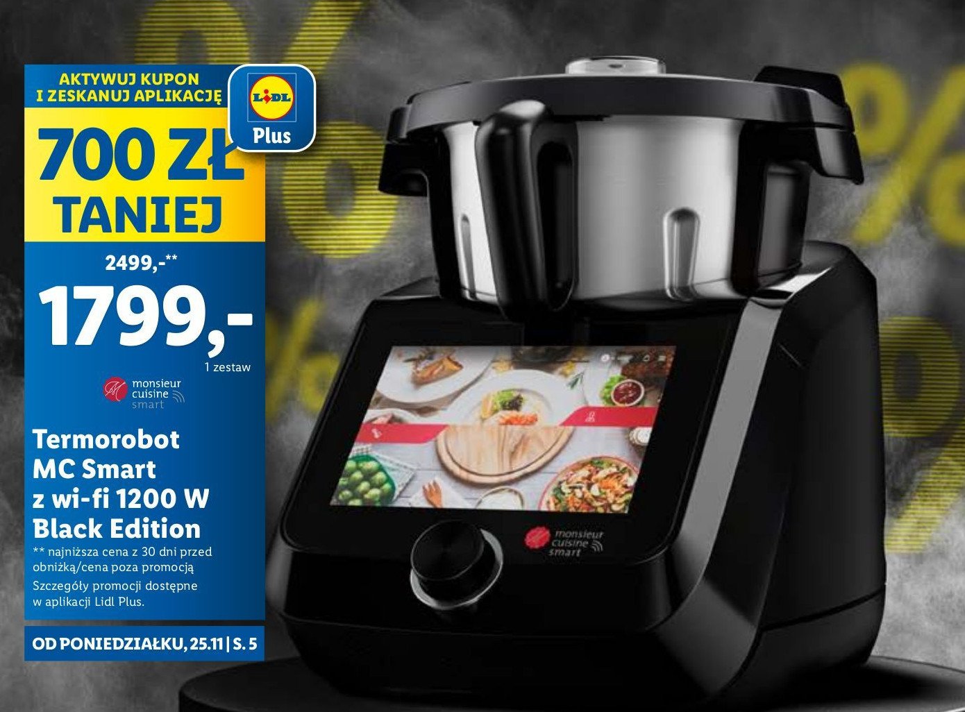 Robot gotujący 1200 w Monsieur cuisine smart promocja